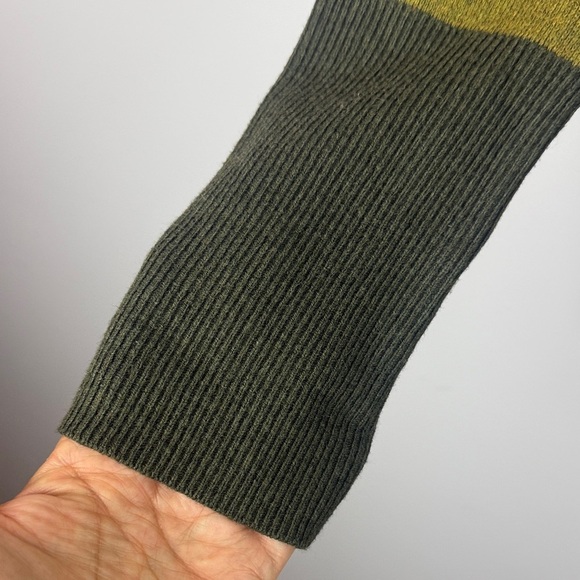 Cynthia Rowley Active Cotton Blend Olive Charcoal Knit Open Front Large Cardigan - Picture 5 of 10